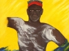 Aborigine vom Marastamm, tanzt auch für die Weißen, die erst gestern sein Land betraten, Oel, 60x70 cm