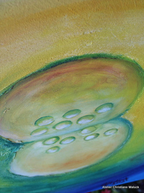 006 Detail: Beginn der Zellteilung, 80x100 cm Acrylfarbe mit Sand
