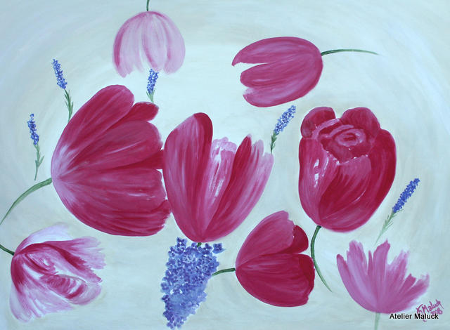 003 Tulpen, 140x100 cm, Acrylfarbe